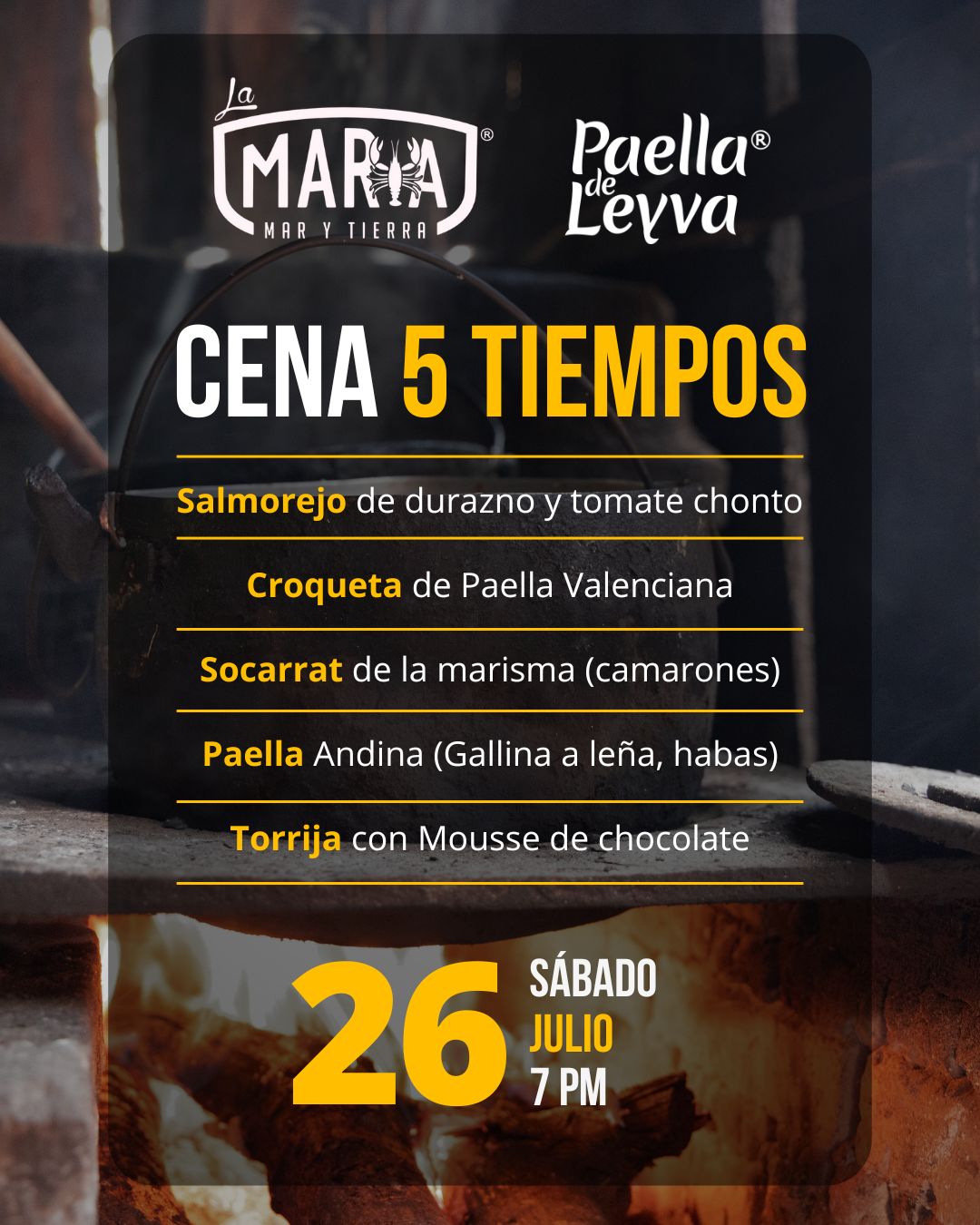 menu maria paella villa leyva 6 mano